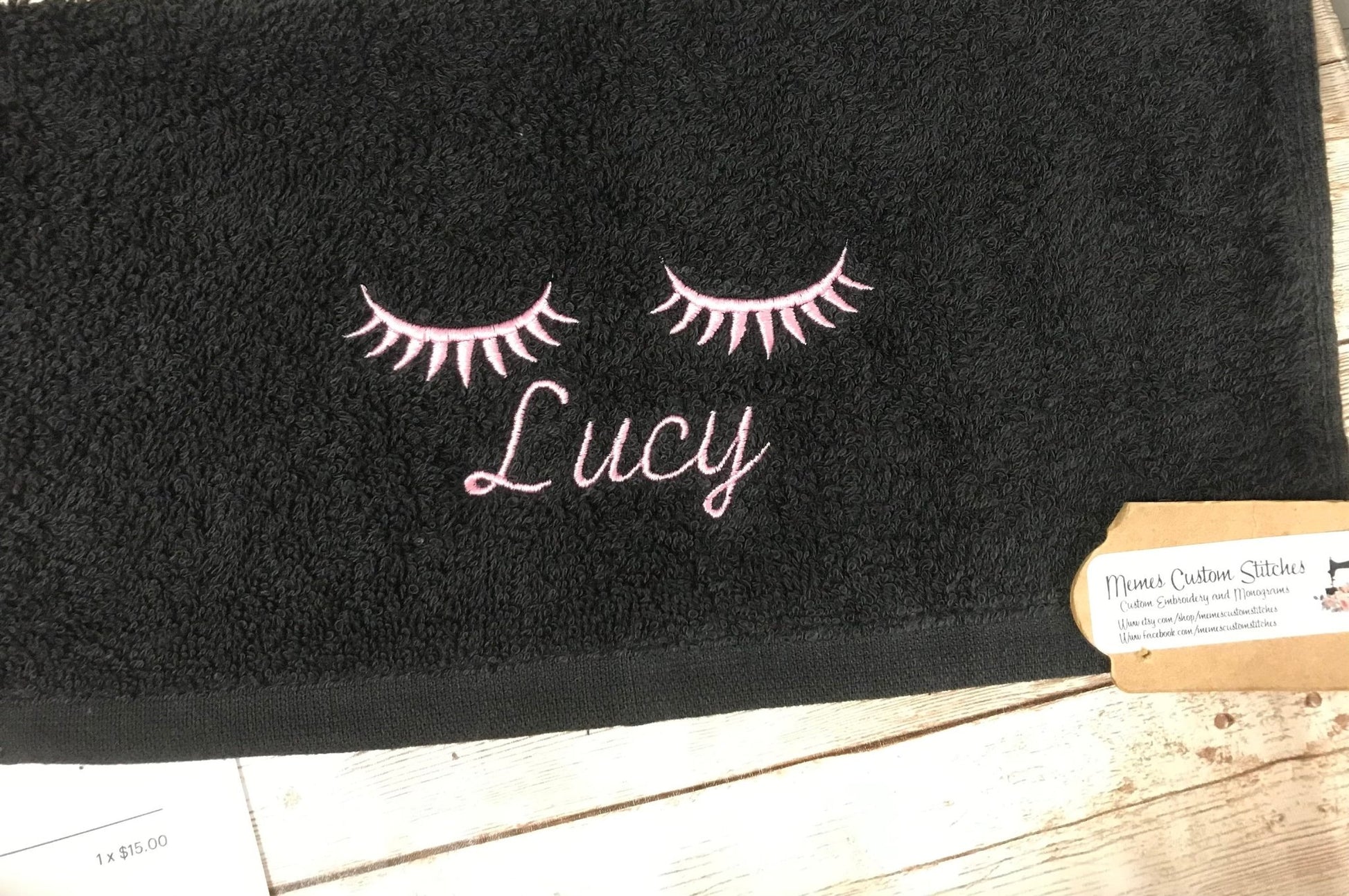 Personalized Eyelash Beauty Makeup Removal Washcloth Set Gift - Memes Custom Stitches LLC