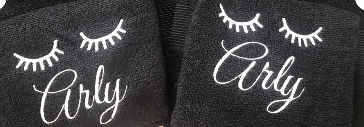 Personalized Eyelash Beauty Makeup Removal Washcloth Set Gift - Memes Custom Stitches LLC