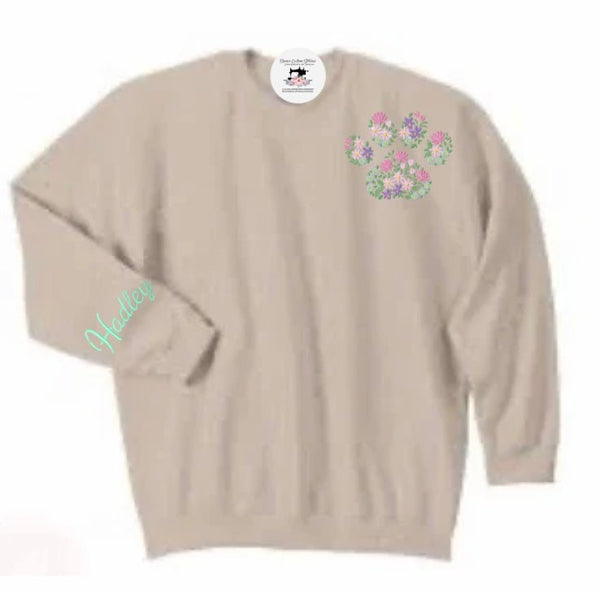 Personalized Floral Pet Print Adult Unisex Sweatshirt - Memes Custom Stitches LLC