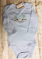 Personalized Initial Baby Boy Ducks Bodysuit Onesie - Memes Custom Stitches LLC