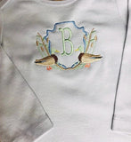 Personalized Initial Baby Boy Ducks Bodysuit Onesie - Memes Custom Stitches LLC