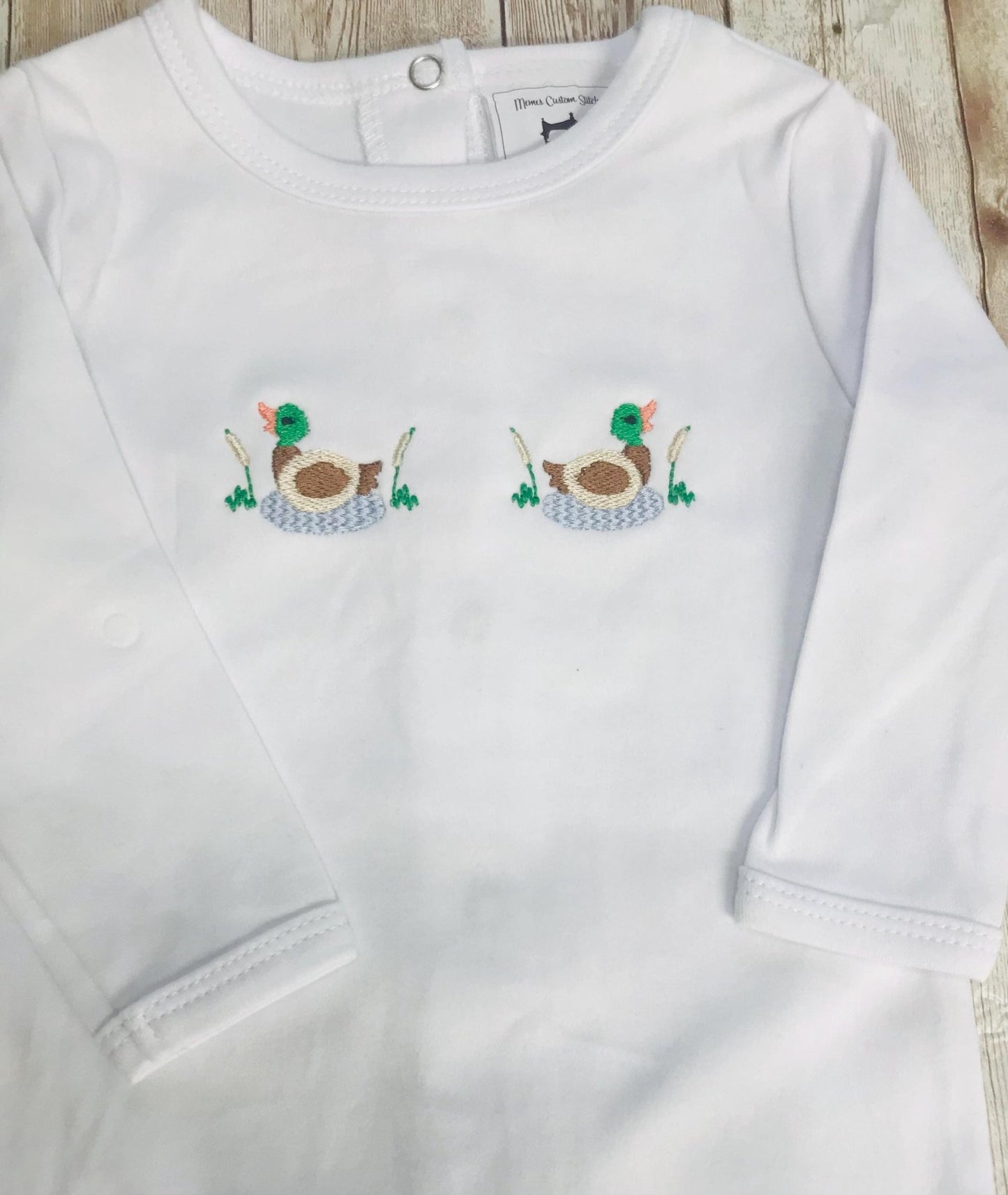 Personalized Initial Name Baby Boy Ducks Bodysuit Onesie,Duck Hunter Newborn Gift - Memes Custom Stitches LLC