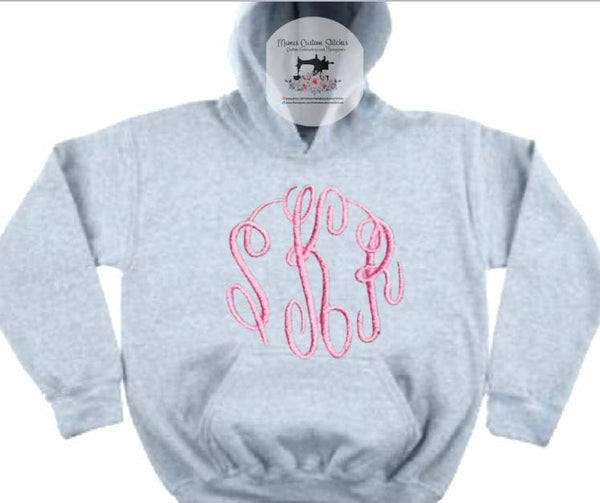 Personalized Large Monogram Adult Unisex Hoodie Sweatshirt , Personalized Gift - Memes Custom Stitches LLC