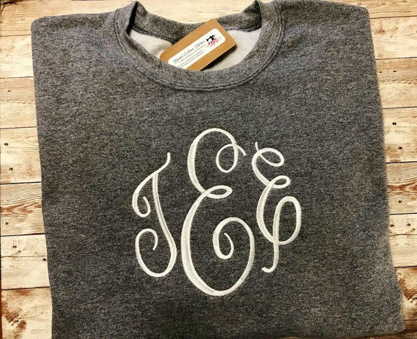 Personalized Large Monogram Unisex Adult Teen Sweatshirt Gift - Memes Custom Stitches LLC