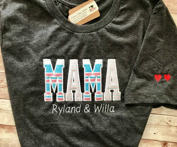 Personalized Mama Kids Name Memory Baby Clothes Unisex TShirt - Memes Custom Stitches LLC