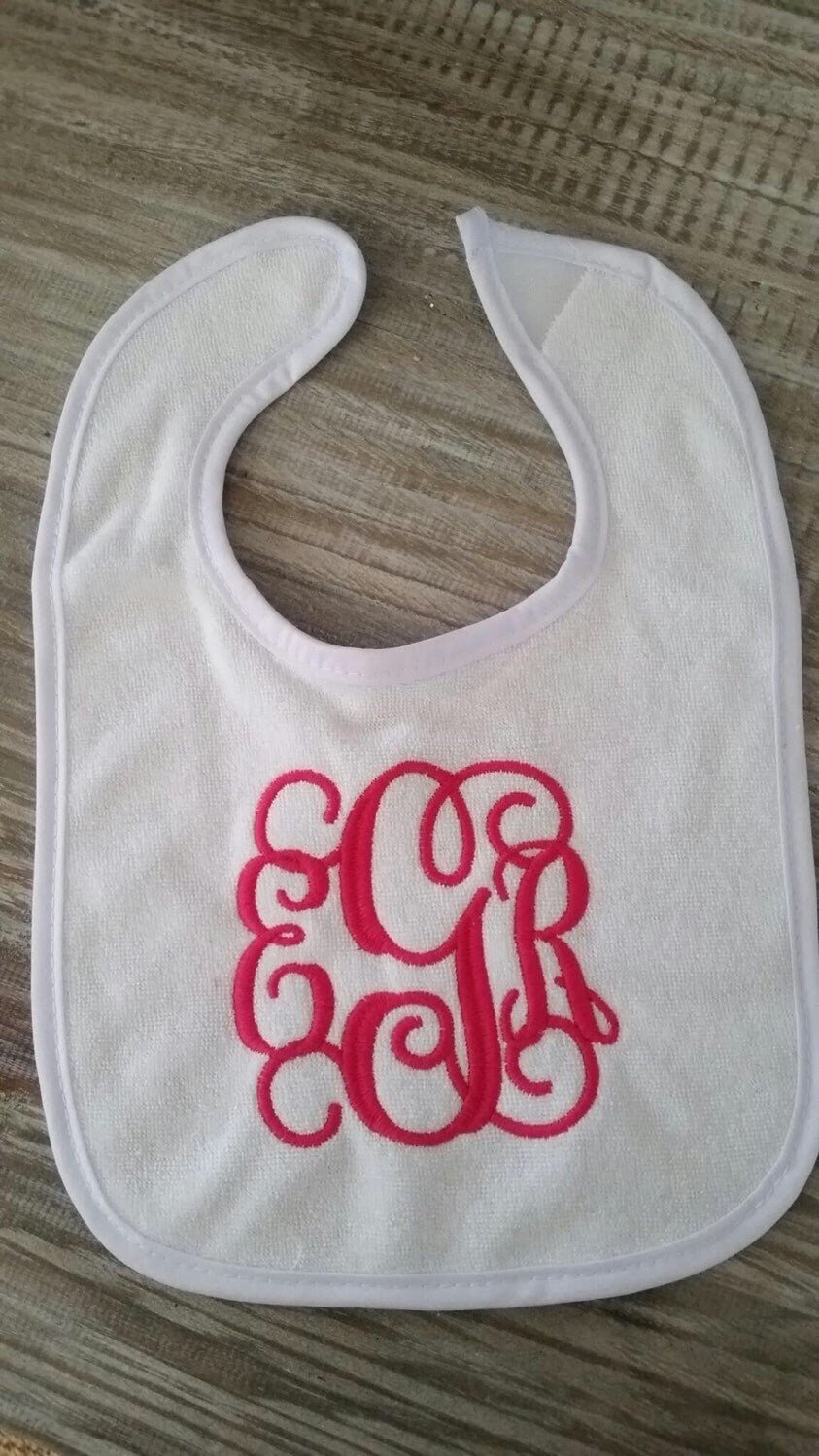 Personalized Monogram Baby Teething Bib, Newborn Shower Gifts - Memes Custom Stitches LLC