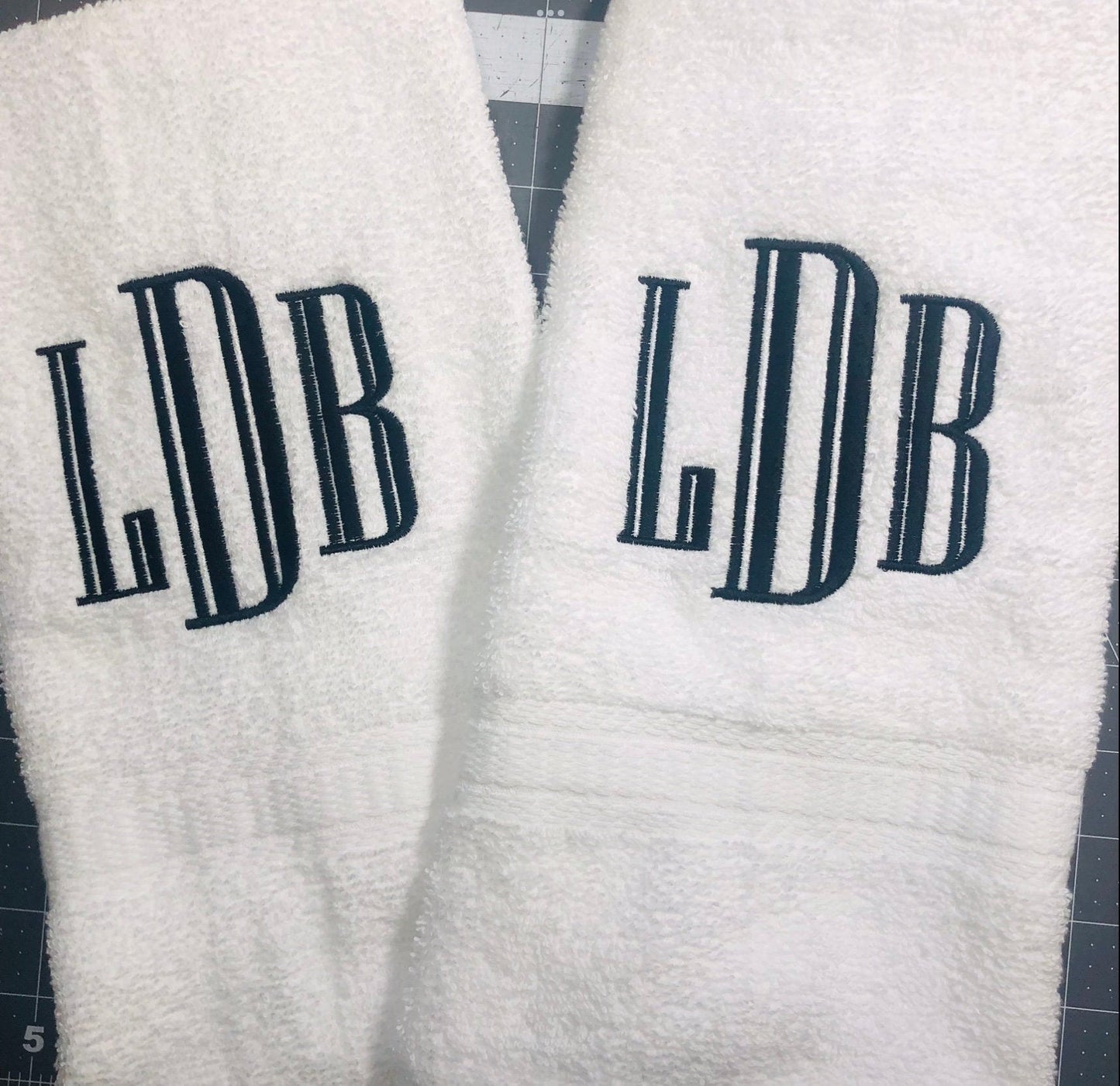 Personalized Monogram Bath Towel Sets ,Wedding Gifts,Bathroom Decor - Memes Custom Stitches LLC