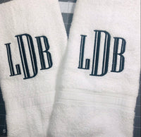 Personalized Monogram Bath Towel Sets ,Wedding Gifts,Bathroom Decor - Memes Custom Stitches LLC