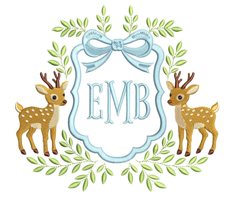 Personalized Monogram Newborn Baby Deer Quilt Blanket Gift - Memes Custom Stitches LLC