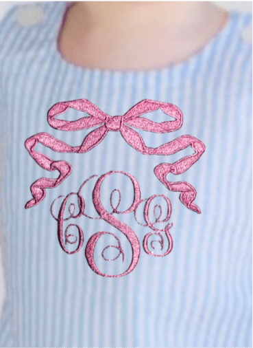 Personalized Monogram Pink Bow Baby Girls Toddler Summer Sun Bubble Romper - Memes Custom Stitches LLC