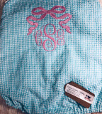 Personalized Monogram Pink Bow Baby Girls Toddler Summer Sun Bubble Romper - Memes Custom Stitches LLC