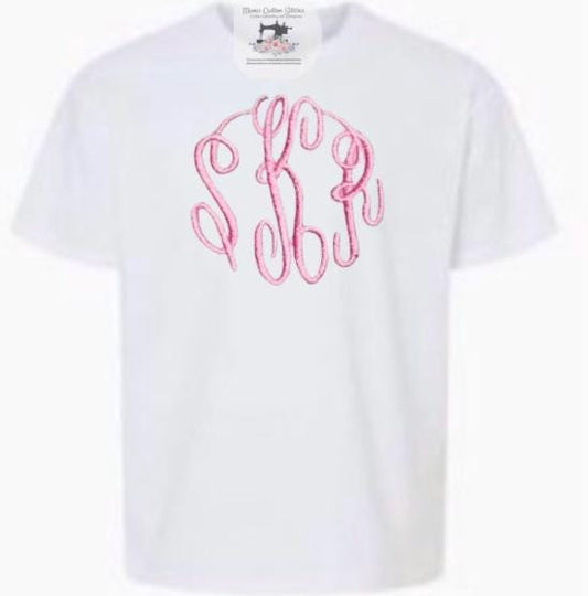 Personalized Monogram Unisex Crew Adult Teen Tshirt , Large Monogram Tshirt ,Gifts for Her - Memes Custom Stitches LLC