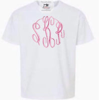 Personalized Monogram Unisex Crew Adult Teen Tshirt , Large Monogram Tshirt ,Gifts for Her - Memes Custom Stitches LLC