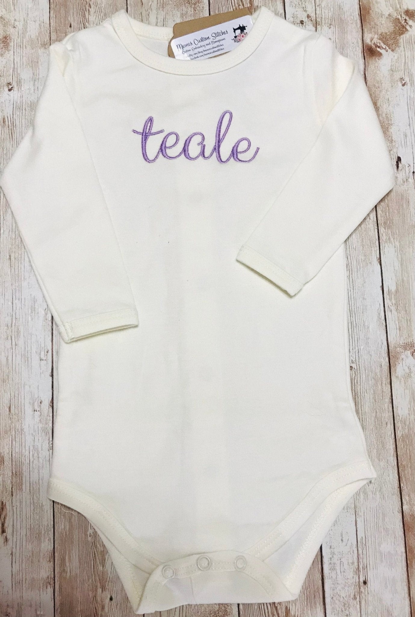 Personalized Name Baby Girl Boy Bodysuit Onesie , Baby Shower Gift - Memes Custom Stitches LLC