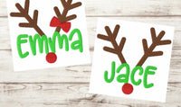 Personalized Name Christmas Reindeer Embroidered Terry Cloth Baby Infant Toddler Bib,Newborn Gifts - Memes Custom Stitches LLC