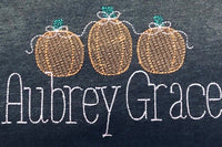 Personalized Name Fall Pumpkins Bows Baby Girl Toddler Ruffled T - Shirt - Memes Custom Stitches LLC