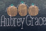 Personalized Name Fall Pumpkins Bows Baby Girl Toddler Ruffled T - Shirt - Memes Custom Stitches LLC