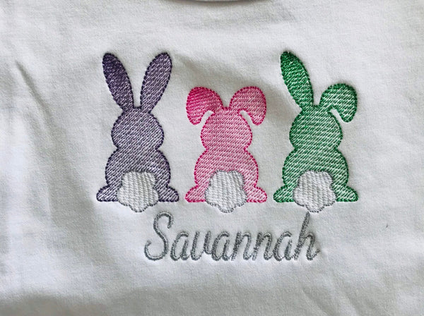 Personalized Name Girls Spring Easter Bunny T - shirt - Memes Custom Stitches LLC