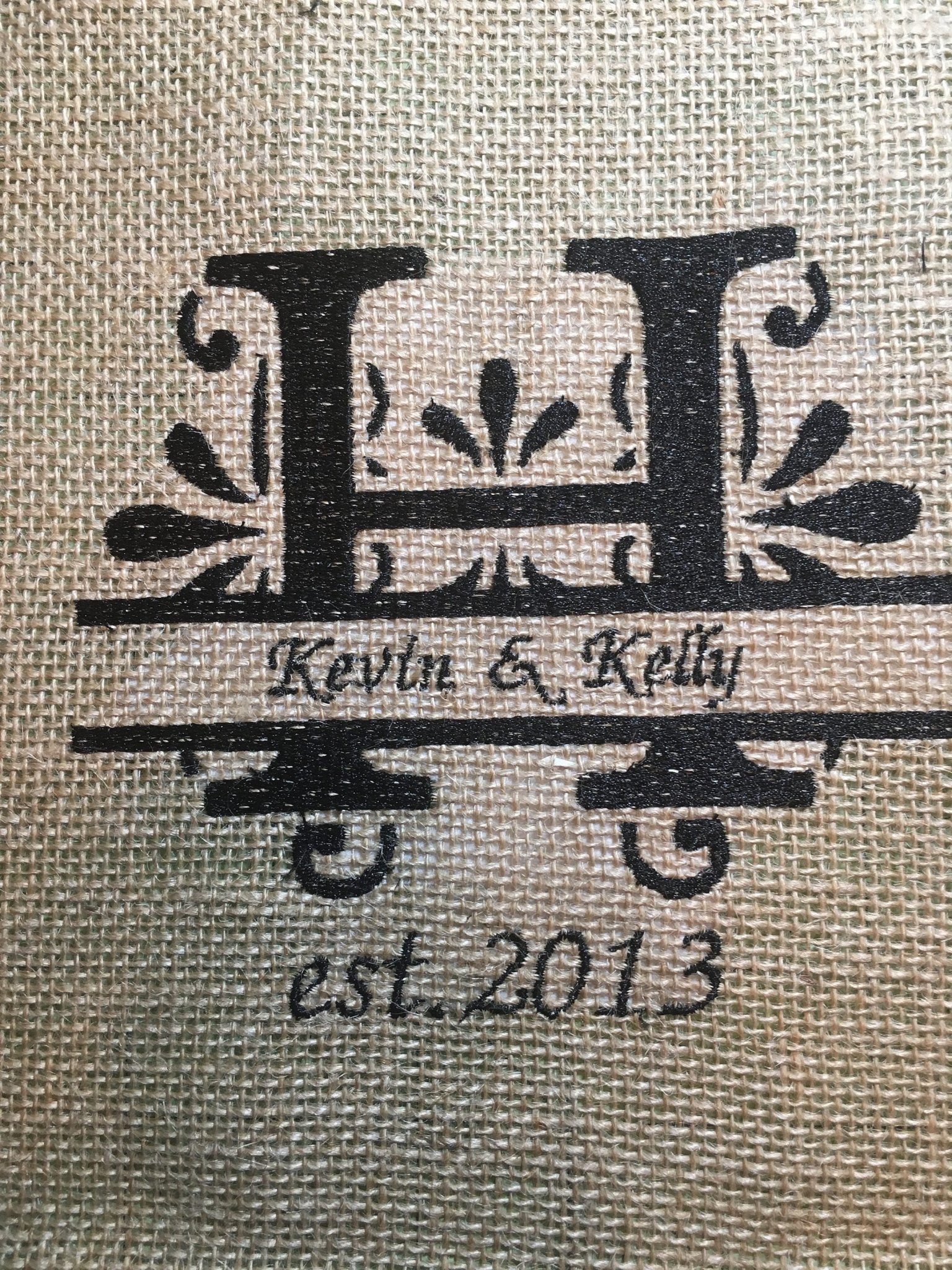 Personalized Name Handmade Burlap Pillow Cover Anniversary Birthday Gifts for Her - Memes Custom Stitches LLC