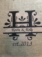 Personalized Name Handmade Burlap Pillow Cover Anniversary Birthday Gifts for Her - Memes Custom Stitches LLC