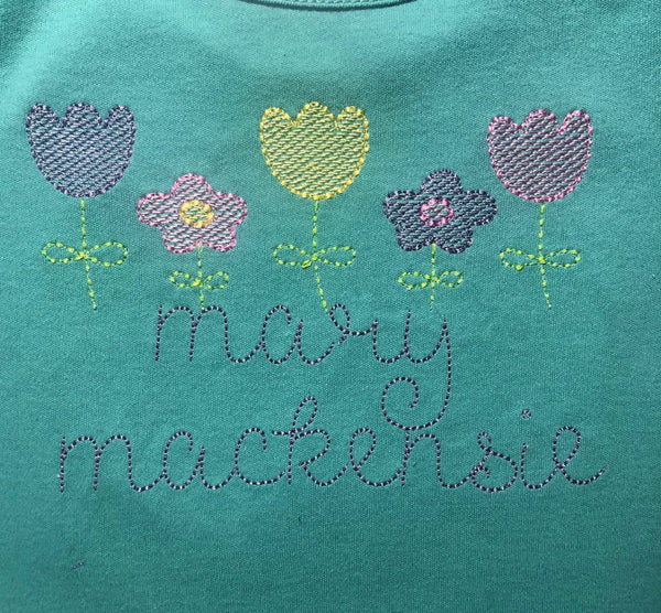 Personalized Name Spring Flowers Baby Toddler T - Shirt, Kids Summer Vacation Clothes - Memes Custom Stitches LLC