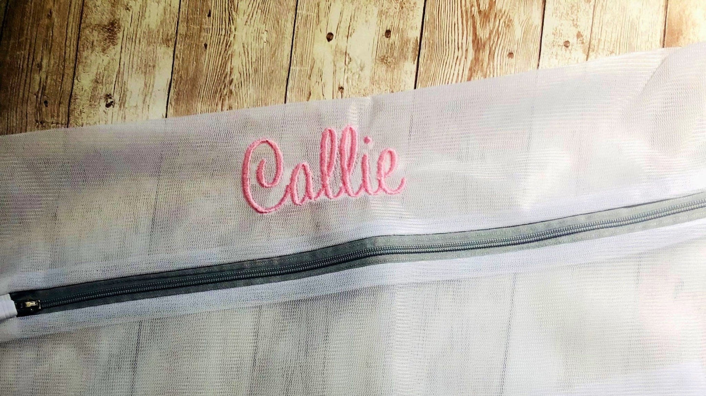 Personalized Name /Word 16x20 Mesh Laundry Zipper Bag, Travel Mesh Bag - Memes Custom Stitches LLC