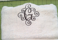 Personalized Scroll Initial Bath Towel Sets,Wedding Housewarming Hostess Gifts - Memes Custom Stitches LLC