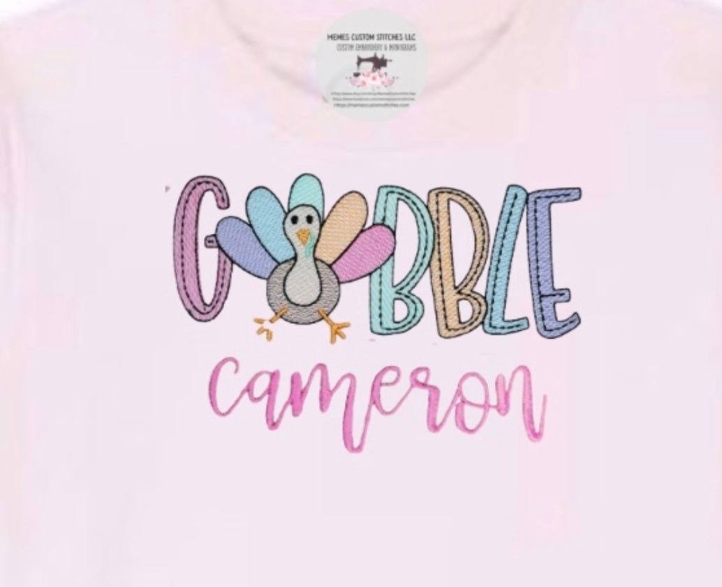 Personalized Thanksgiving Turkey Gobble Baby Unisex Sweatshirt Bubble Romper - Memes Custom Stitches LLC