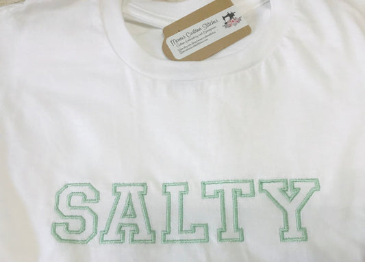 Salty Adult Unisex Short Sleeve Cotton Casual Beach T Shirt - Memes Custom Stitches LLC
