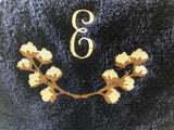 Set of Cotton Wreath and Initial bath towel and hand towels - Memes Custom Stitches LLC