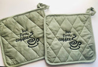 Set of Two Handmade Coffee Pot Holders ,Chef Coffee Lover Gifts - Memes Custom Stitches LLC