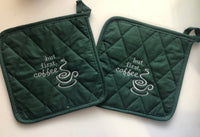 Set of Two Handmade Coffee Pot Holders ,Chef Coffee Lover Gifts - Memes Custom Stitches LLC