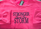 Stronger than the Storm Unisex Crew Sweatshirt , Christian Sweatshirt,Simple Sweatshirt - Memes Custom Stitches LLC