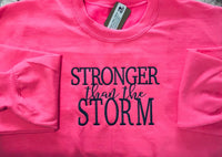 Stronger than the Storm Unisex Simple Christian Crew Sweatshirt - Memes Custom Stitches LLC