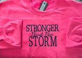 Stronger than the Storm Unisex Simple Christian Crew Sweatshirt - Memes Custom Stitches LLC