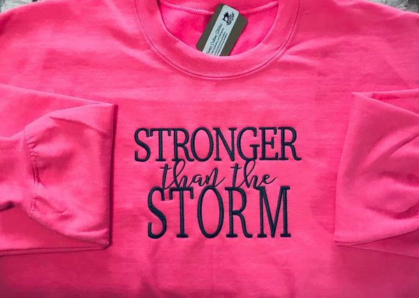 Stronger than the Storm Unisex Simple Christian Crew Sweatshirt - Memes Custom Stitches LLC