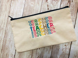 Teacher Life Gift Pencil Makeup Zipper Canvas Bag Pouch, Travel Toiletry Bag,Teacher Graduation Gift - Memes Custom Stitches LLC