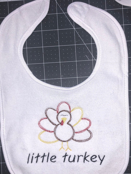 Thanksgiving Little Turkey Infant Bib,Baby Shower Gifts - Memes Custom Stitches LLC