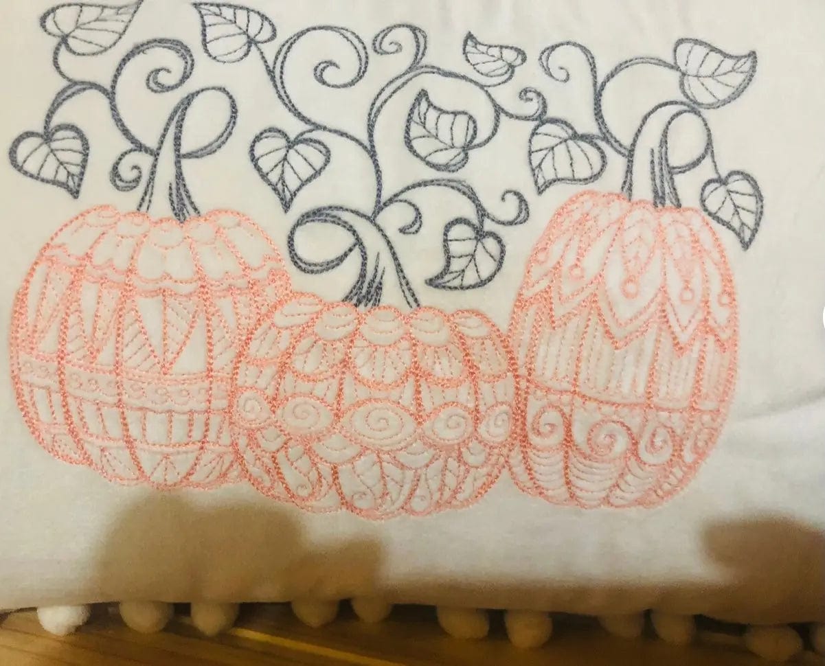 Trio Pumpkin Pom Pom Velvet 12x20 Lumbar Throw Pillow Cover , Fall Decor - Memes Custom Stitches LLC