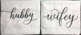 White Hubby Wifey Pillowcases, Wedding Gift.Anniversary Gifts,Bridal Shower Gift,Gifts for Couples - Memes Custom Stitches LLC