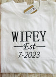 Wifey Hubby Casual Unisex Cotton TShirt Set , Bride Groom Wedding Gifts - Memes Custom Stitches LLC