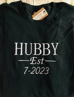 Wifey Hubby Unisex Cotton T Shirt , New Bride Groom Wedding Gifts - Memes Custom Stitches LLC