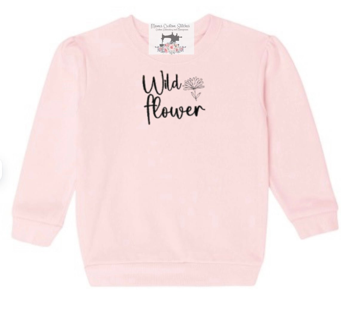 Wild Flower Baby Girl Unisex Fleece Sweatshirt - Memes Custom Stitches LLC
