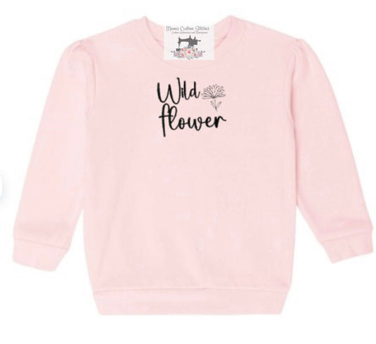 Wild Flower Baby Girl Unisex Fleece Sweatshirt - Memes Custom Stitches LLC