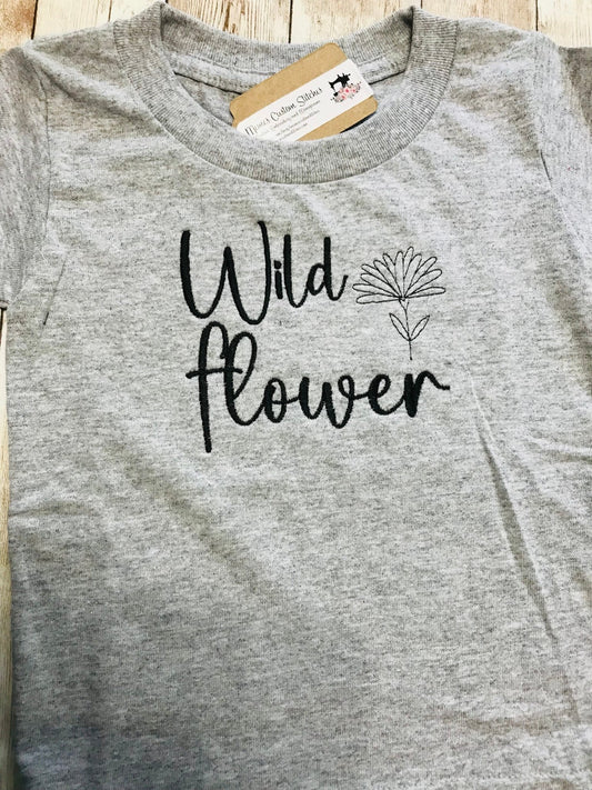 Wild Flower Baby Toddler Girls Unisex Cotton Casual Short Sleeve T - Shirt - Memes Custom Stitches LLC