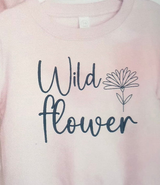 Wild Flower Baby Toddler Girls Unisex Crew Fleece Sweatshirt - Memes Custom Stitches LLC