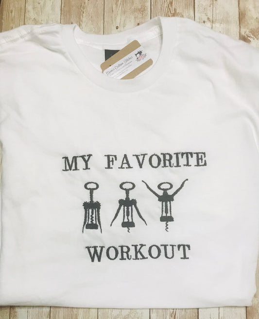 Wine Workout Unisex White Soft Cotton Short Sleeve T Shirt,Wine Lover Gift - Memes Custom Stitches LLC