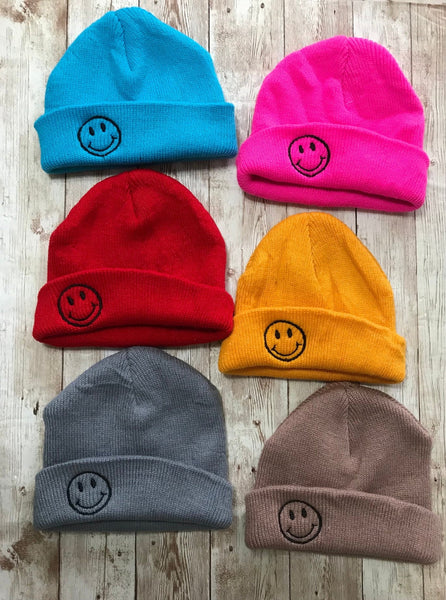 Winter Personalized Unisex Teen. Adult Smiley Skullcap Hat Beanie - Memes Custom Stitches LLC