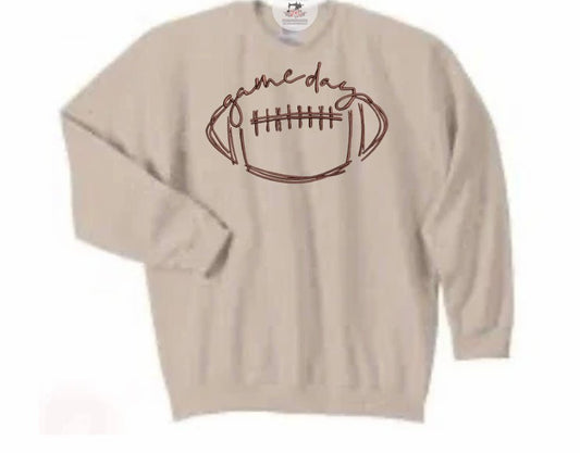 Women’s Game - day Football Adult Unisex Fleece Embroidered Crew Sweatshirt - Memes Custom Stitches LLC