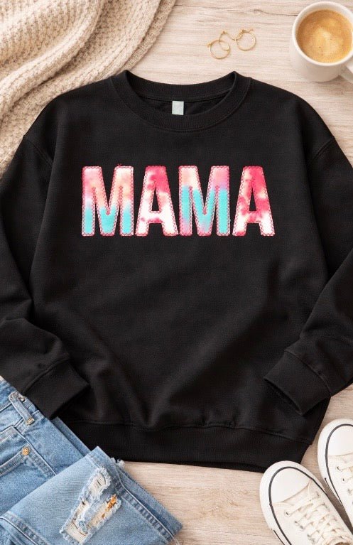 Women’s Mama Memory Baby Clothes Embroidered Sweatshirt - Memes Custom Stitches LLC